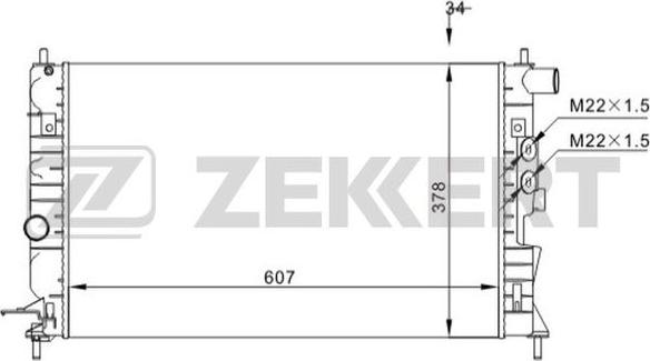 Zekkert MK-1527 - Радиатор, охлаждение двигателя autosila-amz.com