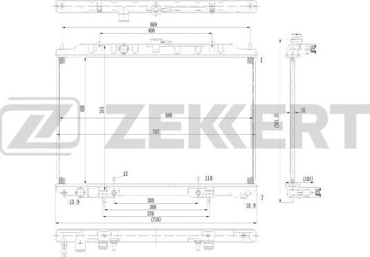 Zekkert MK-1573 - Радиатор охл. дв Nissan X-Trail (T30) 01- autosila-amz.com