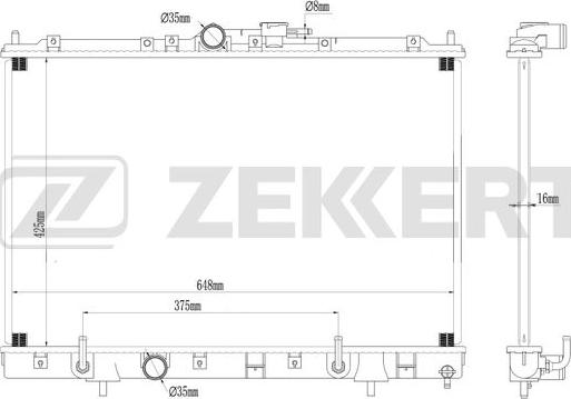 Zekkert MK-1619 - Радиатор, охлаждение двигателя autosila-amz.com