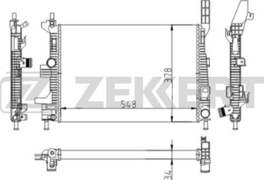 Zekkert MK-1618 - Радиатор, охлаждение двигателя autosila-amz.com