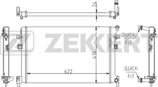 Zekkert MK-1617 - Радиатор, охлаждение двигателя autosila-amz.com