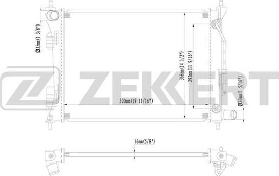 Zekkert MK-1095 - Радиатор, охлаждение двигателя autosila-amz.com