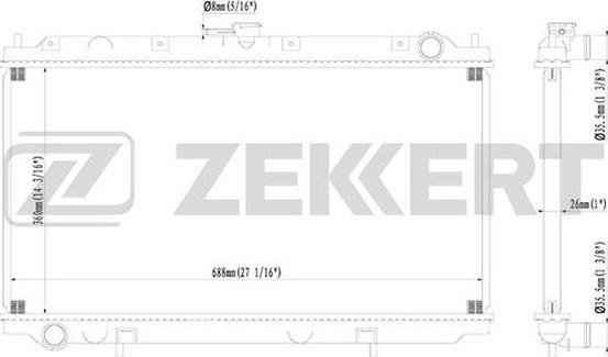 Zekkert MK-1097 - Радиатор, охлаждение двигателя autosila-amz.com