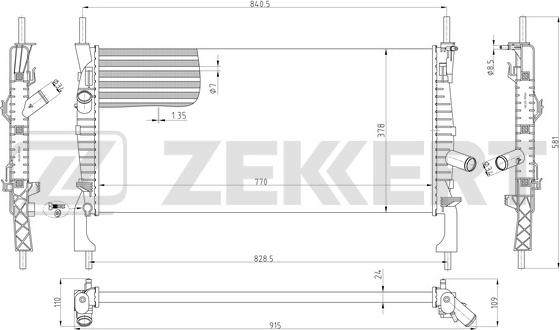 Zekkert MK-1040 - Радиатор, охлаждение двигателя autosila-amz.com