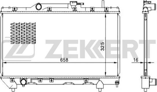 Zekkert MK-1043 - Радиатор, охлаждение двигателя autosila-amz.com