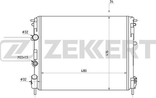 Zekkert MK-1042 - Радиатор, охлаждение двигателя autosila-amz.com