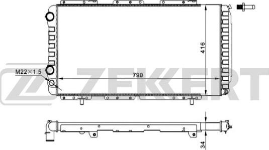 Zekkert MK-1047 - Радиатор, охлаждение двигателя autosila-amz.com