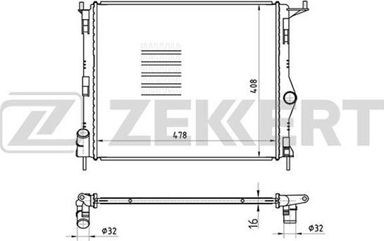 Zekkert MK-1050 - Радиатор, охлаждение двигателя autosila-amz.com