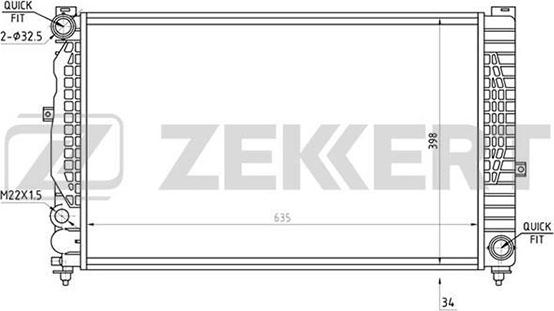 Zekkert MK-1066 - Радиатор, охлаждение двигателя autosila-amz.com