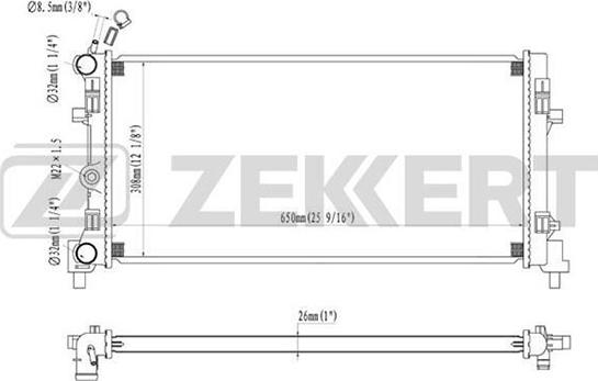 Zekkert MK-1009 - Радиатор, охлаждение двигателя autosila-amz.com