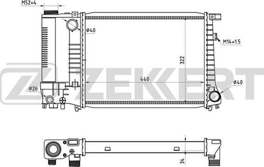 Zekkert MK-1001 - Радиатор, охлаждение двигателя autosila-amz.com