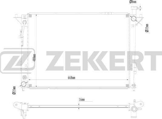 Zekkert MK-1010 - Радиатор, охлаждение двигателя autosila-amz.com