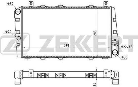 Zekkert MK-1039 - Радиатор, охлаждение двигателя autosila-amz.com