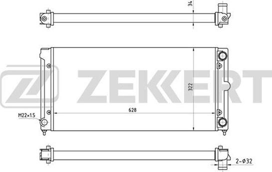 Zekkert MK-1034 - Радиатор, охлаждение двигателя autosila-amz.com