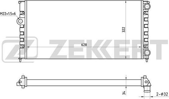 Zekkert MK-1036 - Радиатор, охлаждение двигателя autosila-amz.com