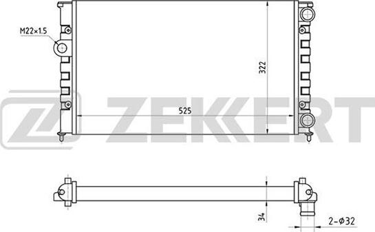 Zekkert MK-1037 - Радиатор, охлаждение двигателя autosila-amz.com