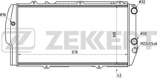 Zekkert MK-1021 - Радиатор, охлаждение двигателя autosila-amz.com