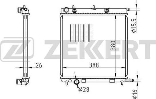 Zekkert MK-1074 - Радиатор, охлаждение двигателя autosila-amz.com