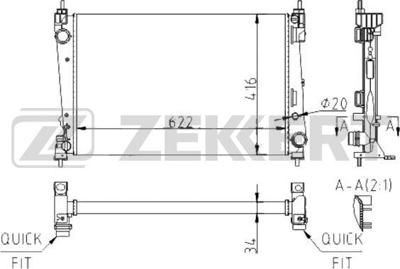 Zekkert MK-1196 - Радиатор, охлаждение двигателя autosila-amz.com