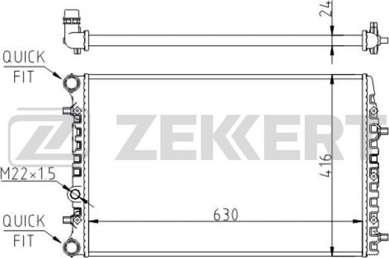 Zekkert MK-1140 - Радиатор, охлаждение двигателя autosila-amz.com