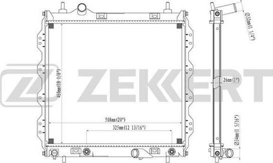 Zekkert MK-1143 - Радиатор, охлаждение двигателя autosila-amz.com