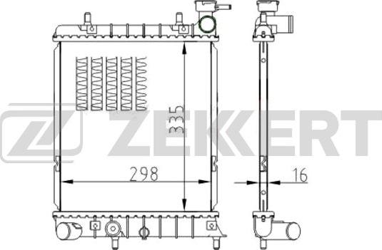 Zekkert MK-1142 - Радиатор, охлаждение двигателя autosila-amz.com