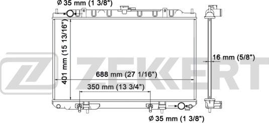 Zekkert MK-1147 - Радиатор охл. дв. Nissan Maxima (A33) 00- autosila-amz.com