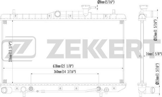 Zekkert MK-1156 - Радиатор, охлаждение двигателя autosila-amz.com