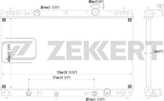 Zekkert MK-1164 - Радиатор, охлаждение двигателя autosila-amz.com