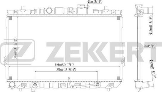 Zekkert MK-1165 - Радиатор, охлаждение двигателя autosila-amz.com