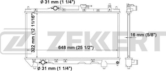 Zekkert MK-1109 - Радиатор, охлаждение двигателя autosila-amz.com