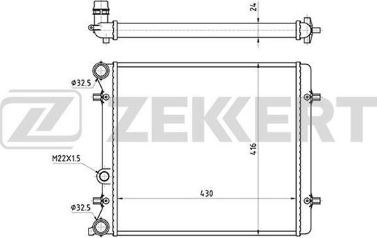 Zekkert MK-1101 - Радиатор, охлаждение двигателя autosila-amz.com