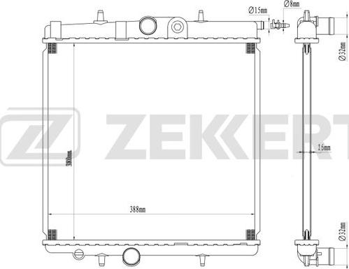 Zekkert MK-1102 - Радиатор, охлаждение двигателя autosila-amz.com