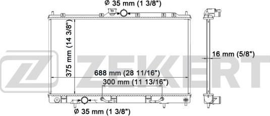 Zekkert MK-1186 - Радиатор, охлаждение двигателя autosila-amz.com