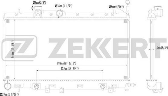 Zekkert MK-1135 - Радиатор, охлаждение двигателя autosila-amz.com