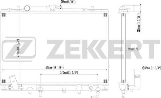 Zekkert MK-1131 - Радиатор, охлаждение двигателя autosila-amz.com