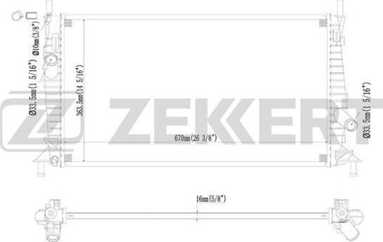 Zekkert MK-1128 - Радиатор, охлаждение двигателя autosila-amz.com