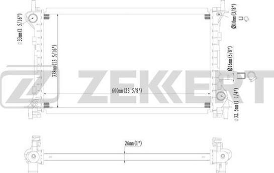 Zekkert MK-1122 - Радиатор, охлаждение двигателя autosila-amz.com