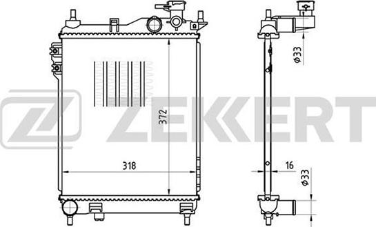 Zekkert MK-1174 - Радиатор, охлаждение двигателя autosila-amz.com