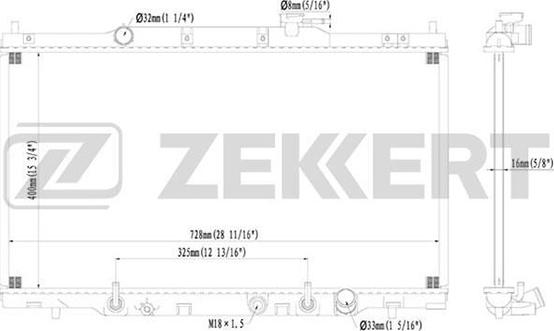 Zekkert MK-1170 - Радиатор, охлаждение двигателя autosila-amz.com