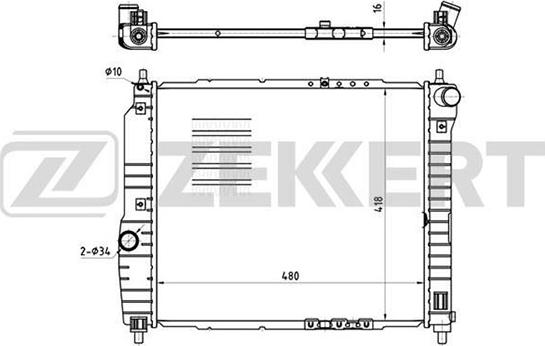 Zekkert MK-1177 - Радиатор, охлаждение двигателя autosila-amz.com