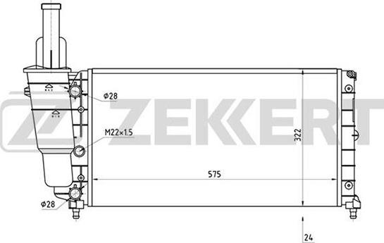Zekkert MK-1310 - Радиатор, охлаждение двигателя autosila-amz.com