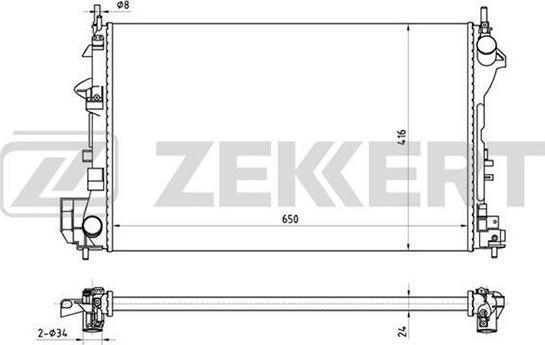 Zekkert MK-1385 - Радиатор, охлаждение двигателя autosila-amz.com