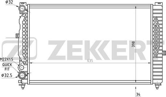Zekkert MK-1335 - Радиатор, охлаждение двигателя autosila-amz.com