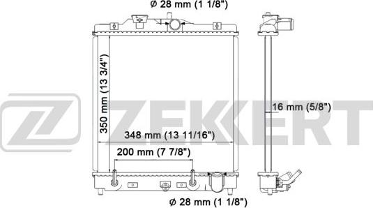 Zekkert MK-1320 - Радиатор, охлаждение двигателя autosila-amz.com