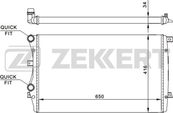 Zekkert MK-1246 - Радиатор, охлаждение двигателя autosila-amz.com