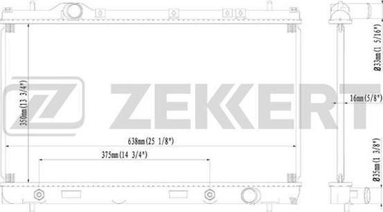 Zekkert MK-1240 - Радиатор, охлаждение двигателя autosila-amz.com
