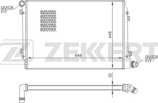 Zekkert MK-1243 - Радиатор, охлаждение двигателя autosila-amz.com