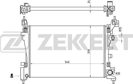 Zekkert MK-1242 - Радиатор, охлаждение двигателя autosila-amz.com
