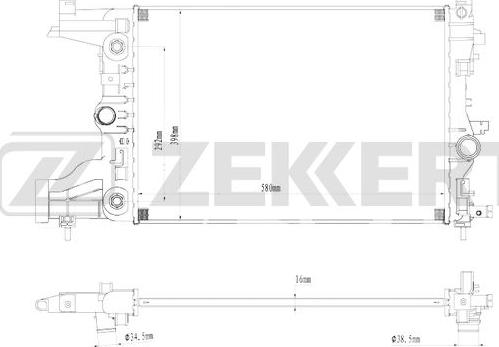 Zekkert MK-1260 - Радиатор, охлаждение двигателя autosila-amz.com